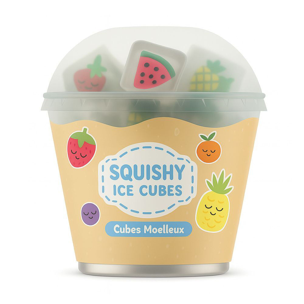 4PK 6 pc Keycraft Squishy Ice Cube Kids Sensory Tactile Toy Assorted