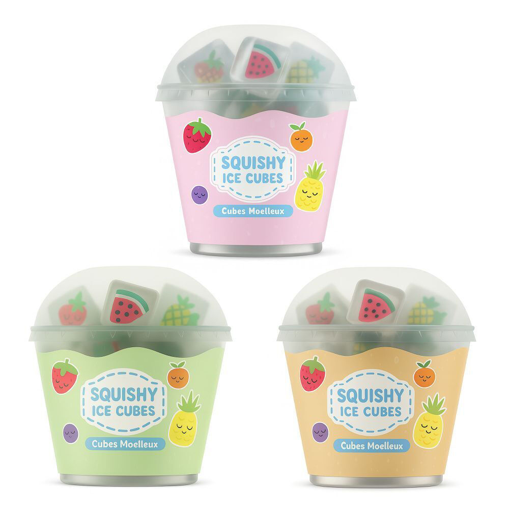 4PK 6 pc Keycraft Squishy Ice Cube Kids Sensory Tactile Toy Assorted