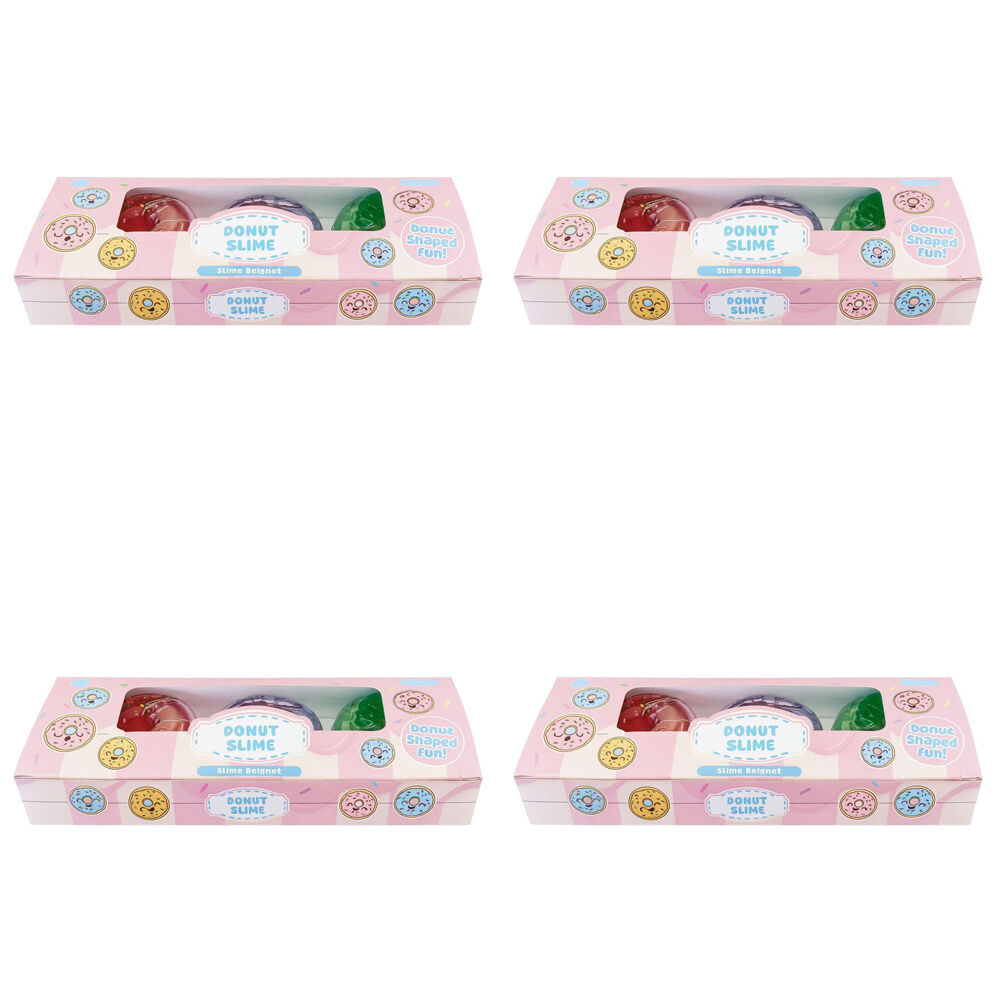 4PK 3pc Keycraft Donut Shaped Slime Kids Sensory Toy Multicoloured;