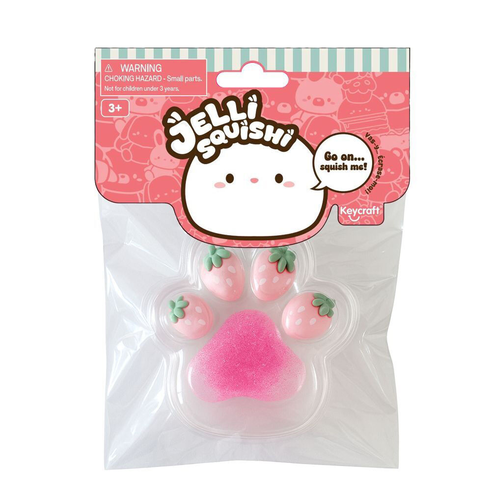 4PK Keycraft Jelli Squishi Small Paw Print Kids Sensory Toy Assorted
