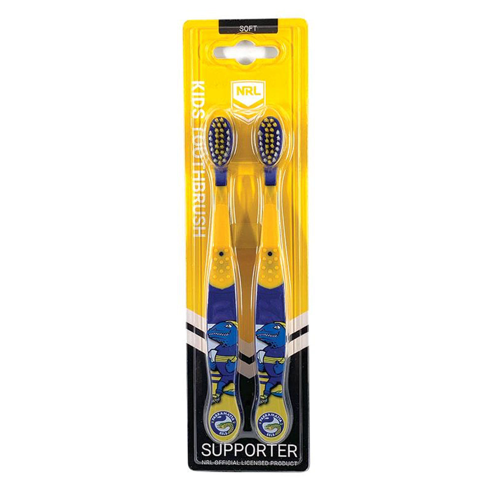 5x 2pc NRL Mascot Parramatta Eels Kids/Toddler Soft Toothbrush 3y+