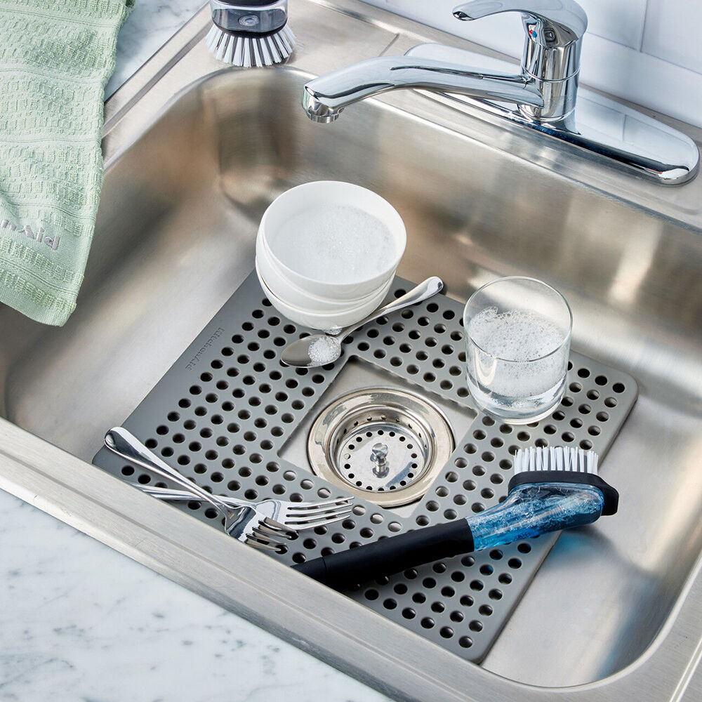 KitchenAid Silicone Kitchen Sink Mat Protector 29.5x34cm