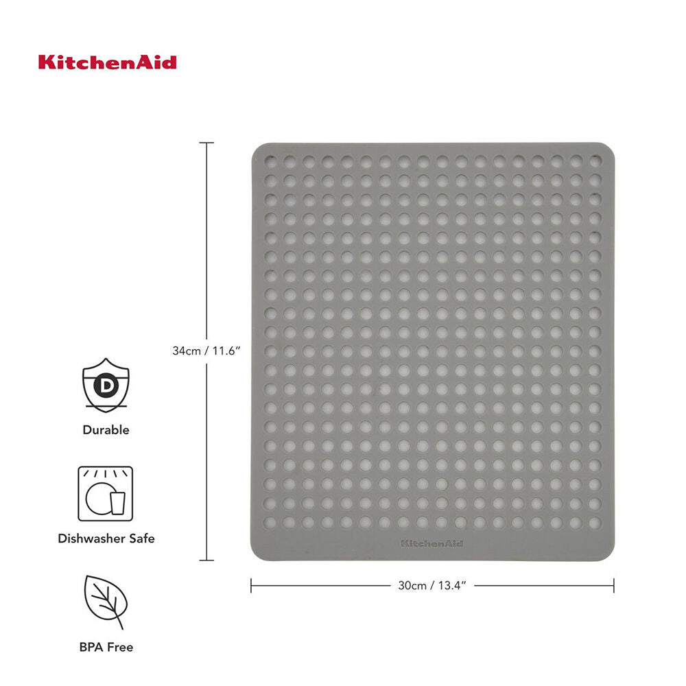 KitchenAid Silicone Kitchen Sink Mat Protector 29.5x34cm