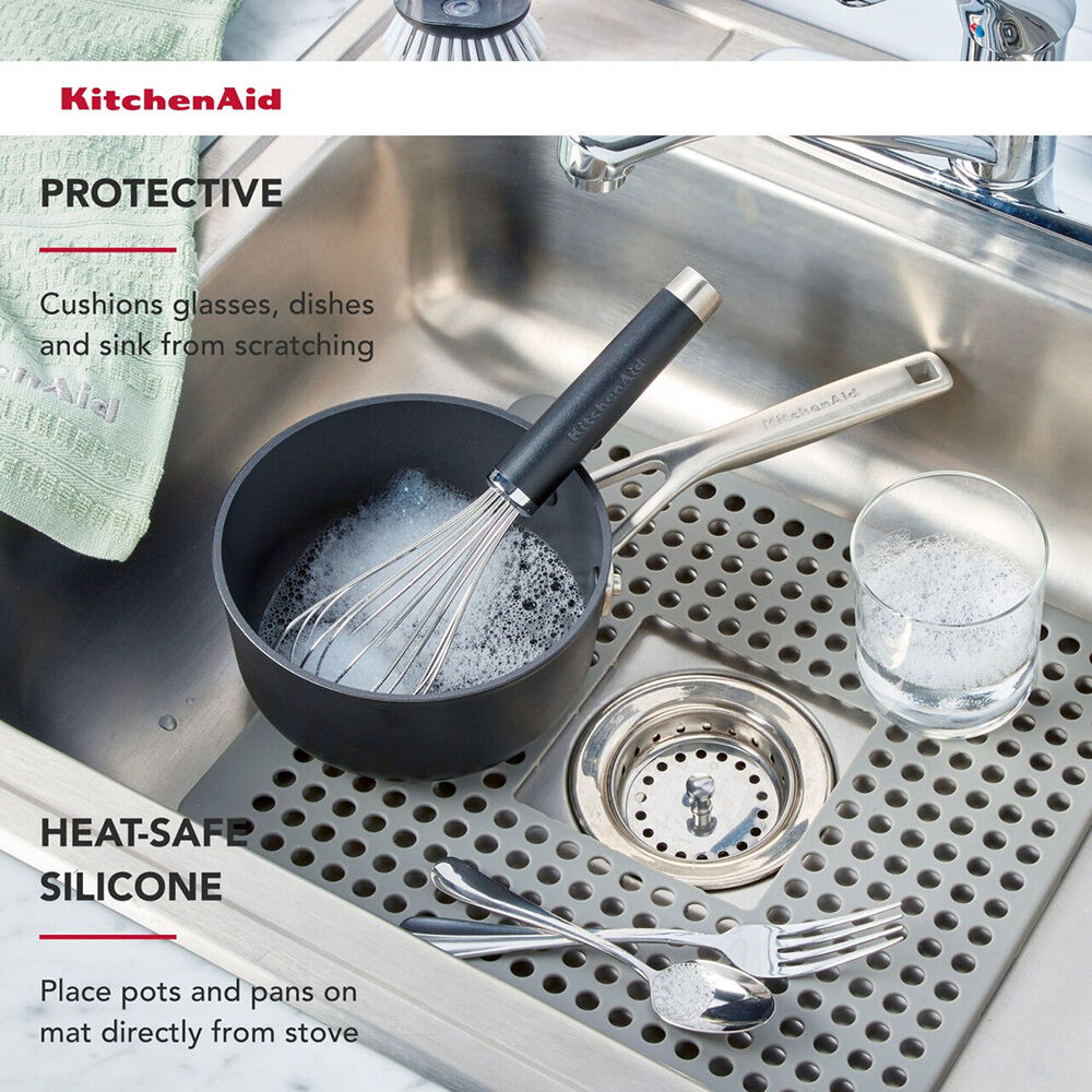 KitchenAid Silicone Kitchen Sink Mat Protector 29.5x34cm