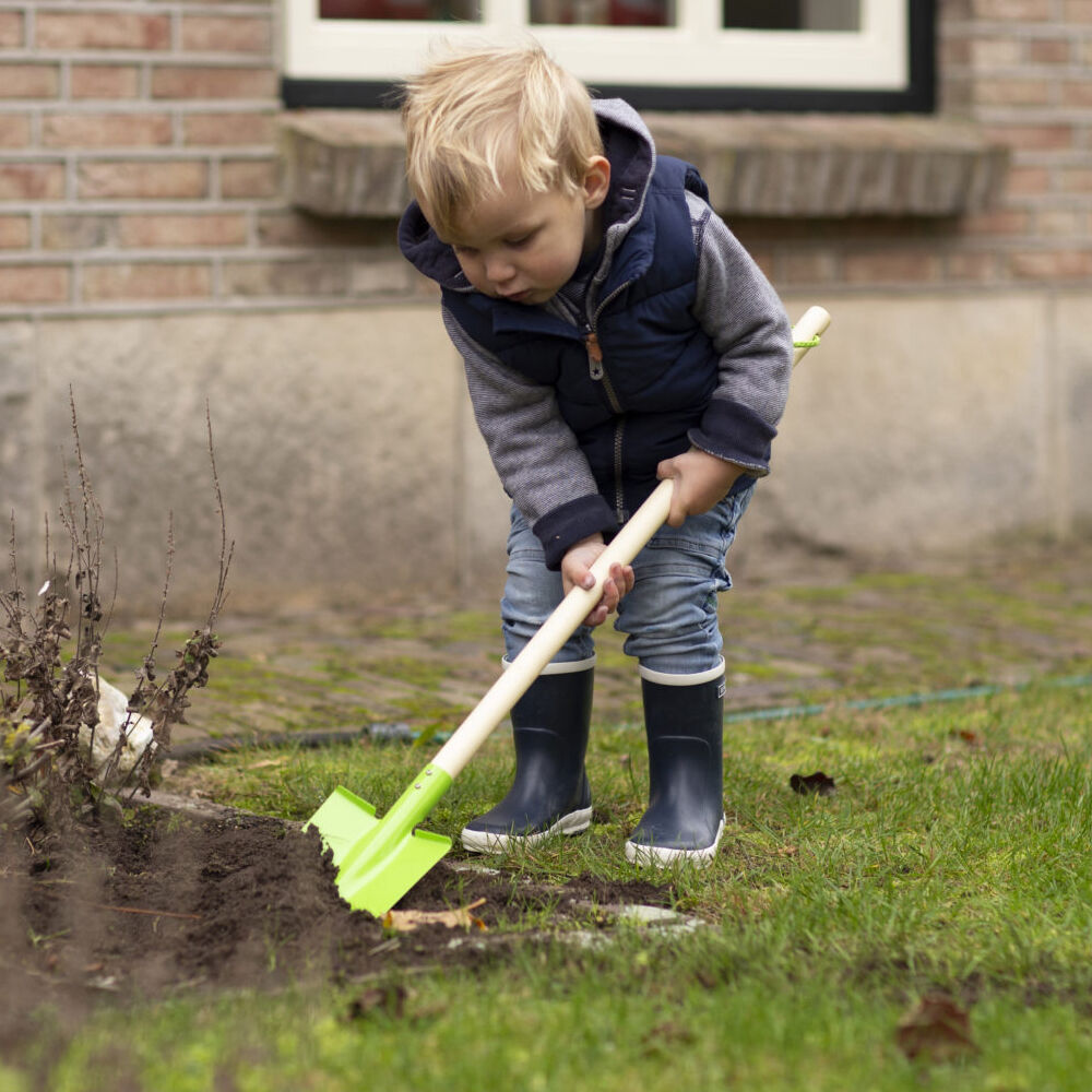 2PK Esschert Design Kids/Children's Spade Pretend Play Gardening Toy Green