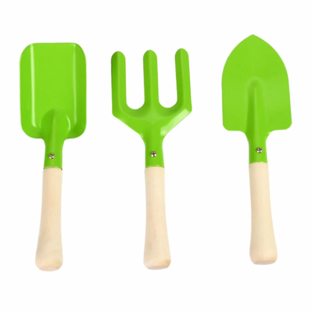 2x 3pc Esschert Design Kids Garden Tool Set Pretend Play Gardening Toy Green