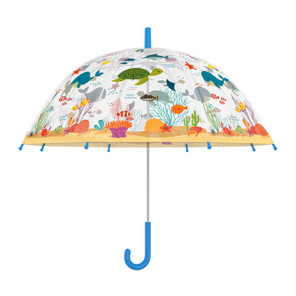 2PK Esschert Design Children's Umbrella Jungle Sea Life Transparent Automatic