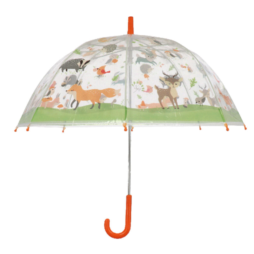 2PK Esschert Design Children's Umbrella Forest Animals Transparent Automatic