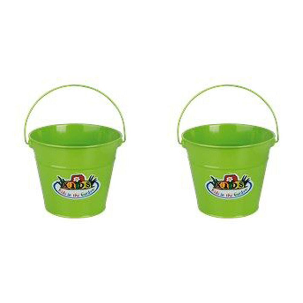 2PK Esschert Design Kids Storage Bucket Gardening Toy 20.5cm Woodland Green