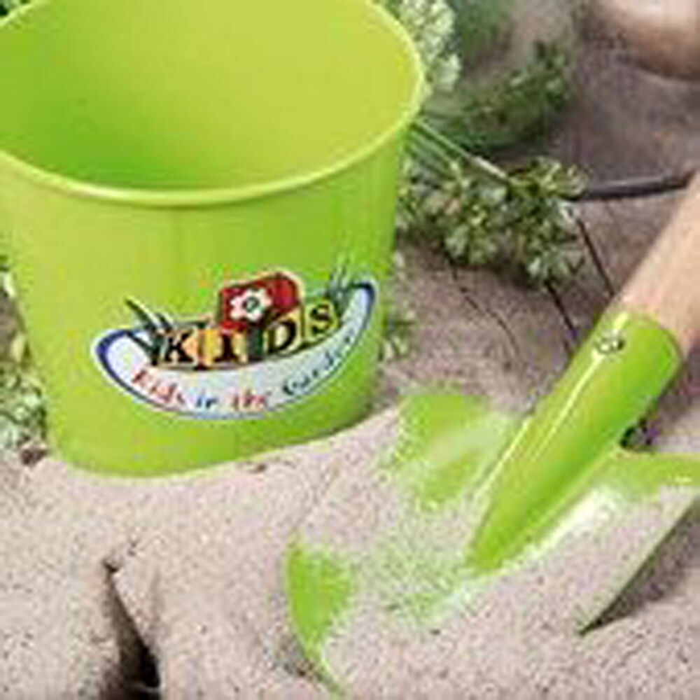2PK Esschert Design Kids Storage Bucket Gardening Toy 20.5cm Woodland Green