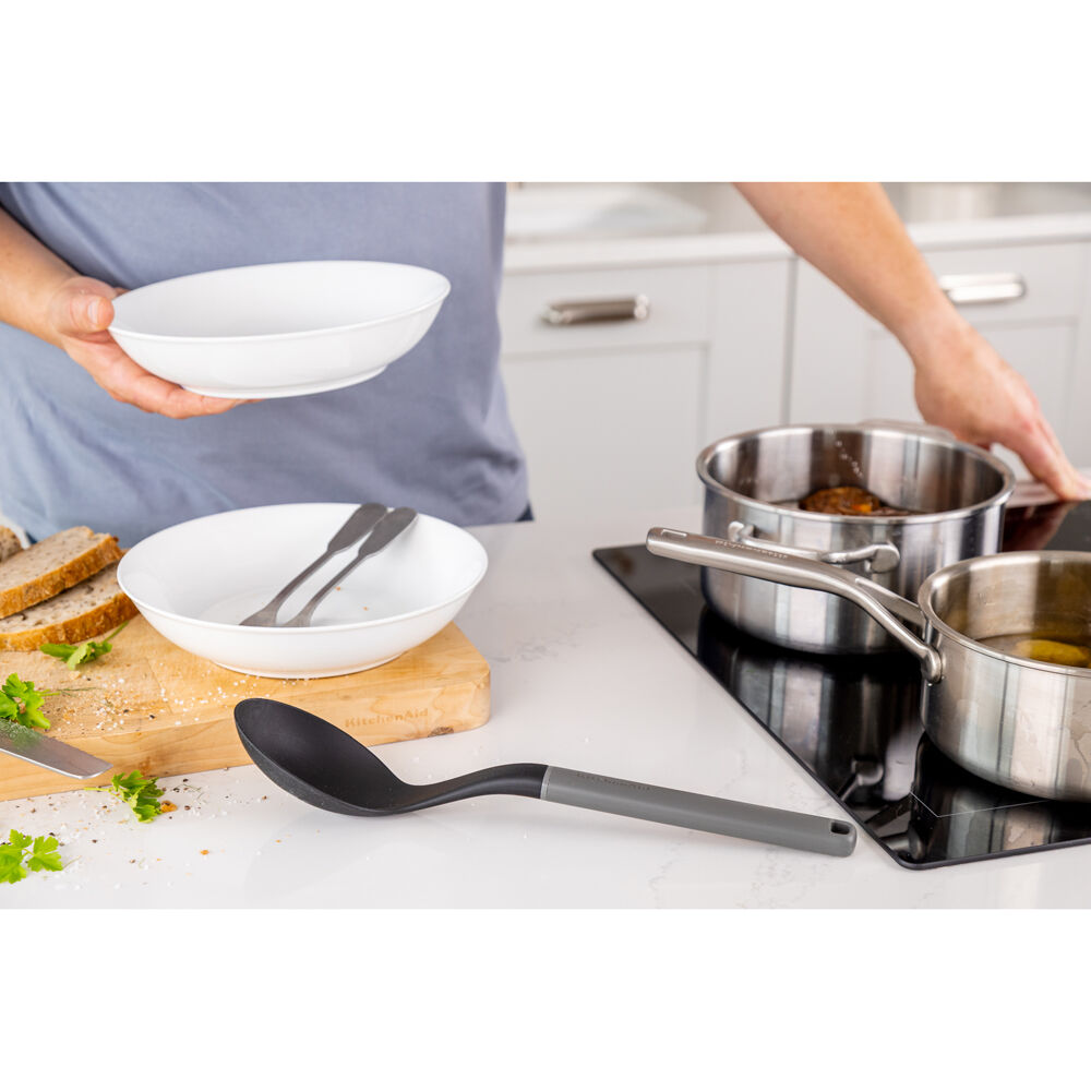 KitchenAid Classic Nylon Solid Cooking Spoon/Kitchen Utensil Charcoal Grey