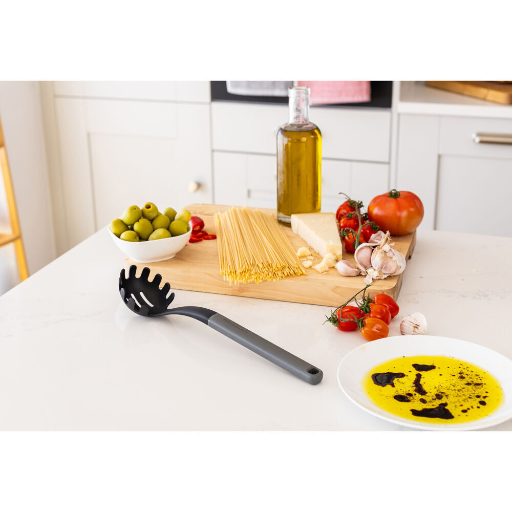 2PK KitchenAid Classic Nylon Pasta Server/Spoon Cooking Utensil Charcoal Grey