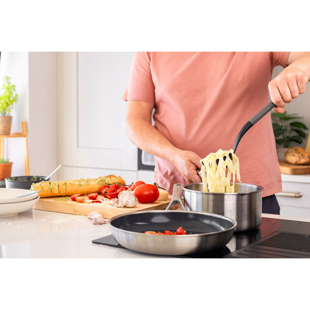 2PK KitchenAid Classic Nylon Pasta Server/Spoon Cooking Utensil Charcoal Grey