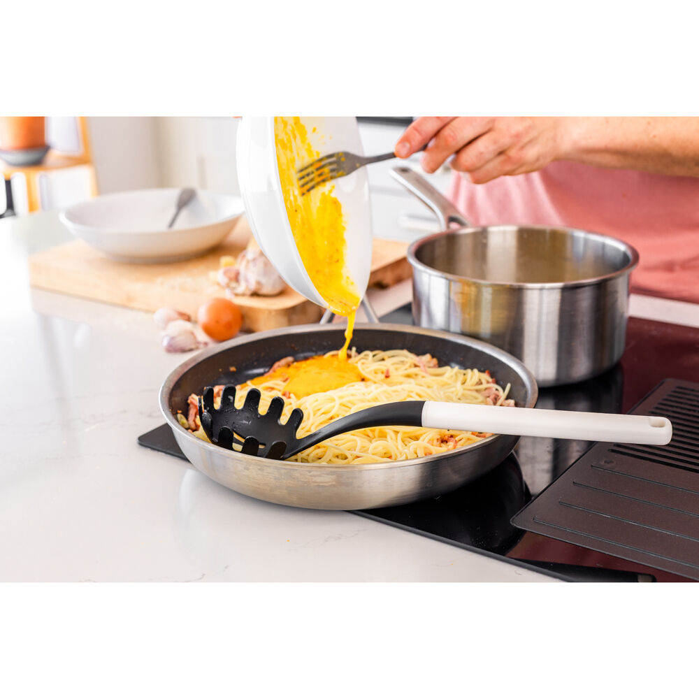 2PK KitchenAid Classic Nylon Pasta Server/Spoon Cooking Utensil Porcelain White