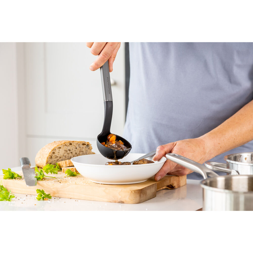 KitchenAid Classic Nylon Serving Ladle/Spoon Cooking Utensil Charcoal Grey