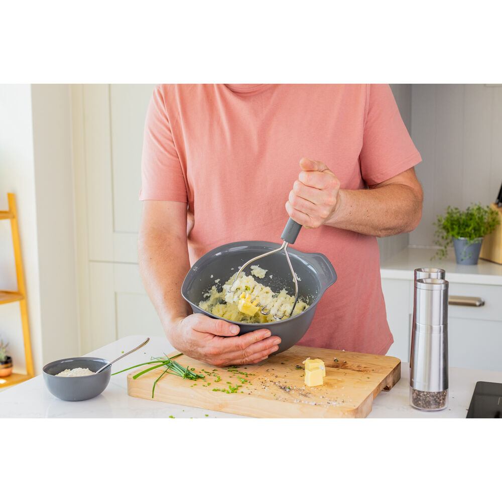KitchenAid Classic Wire Multipurpose Masher Cooking Utensil Charcoal Grey