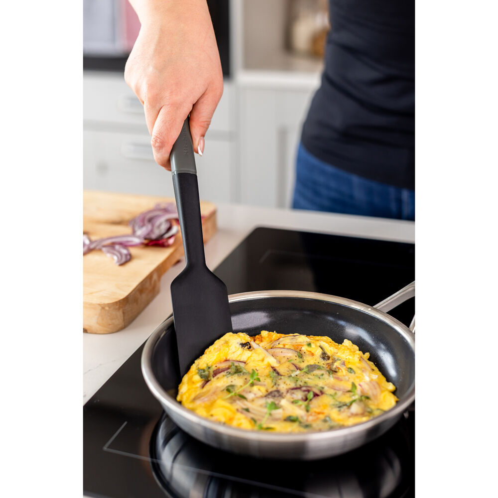 2PK KitchenAid Classic Nylon Scraper Spatula/Turner Cooking Utensil Charcoal Grey