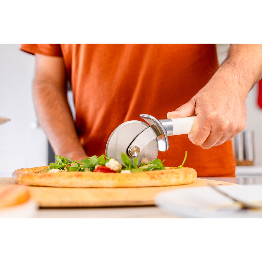 KitchenAid Classic Metal Pizza Wheel/Cutter Cooking Utensil Porcelain White