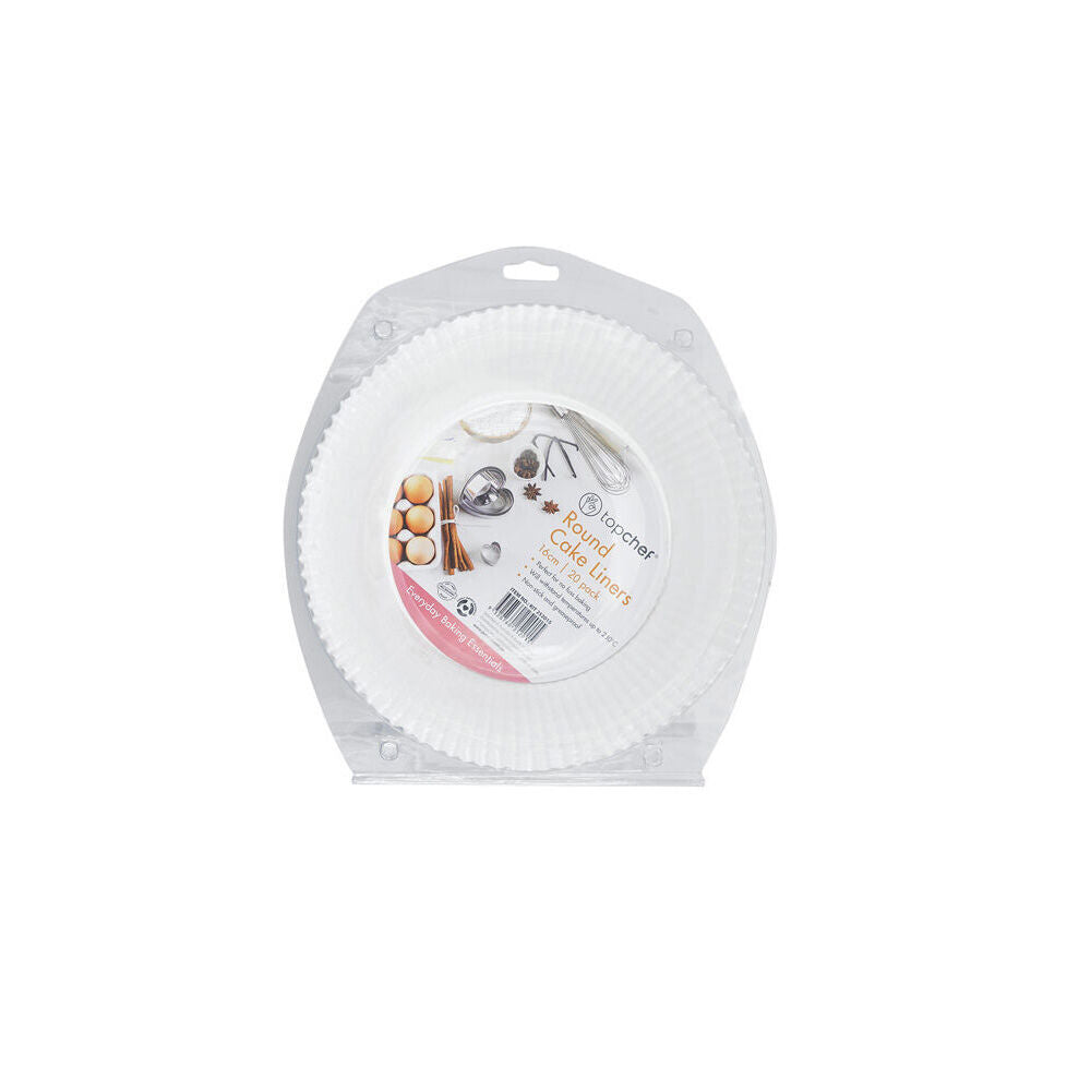 480pc Topchef 16cm Round Cake Liners Baking Sheet - White