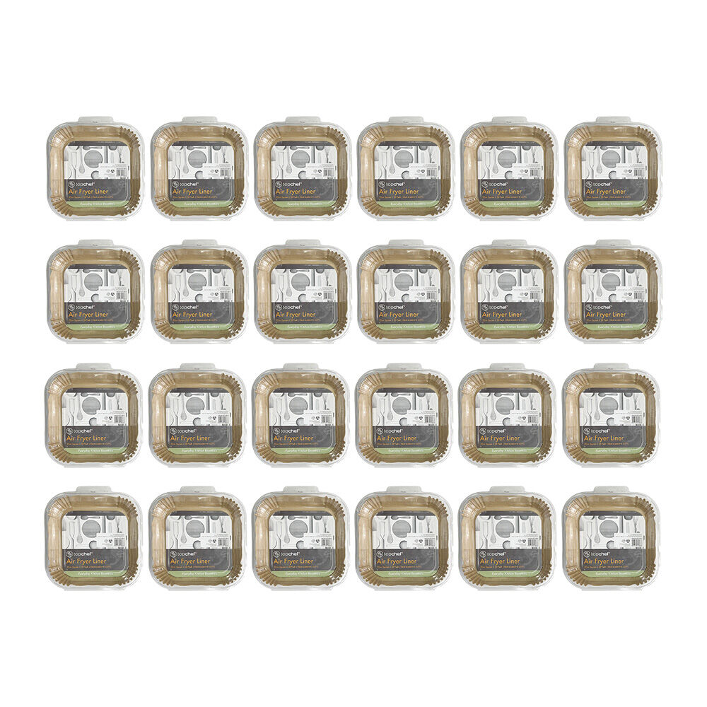 48pc Topchef 20cm Square Air Fryer Basket Liner - Brown