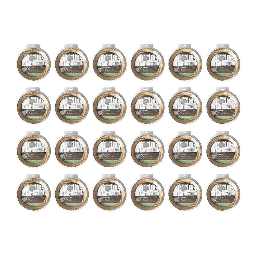48pc Topchef 20cm Round Air Fryer Basket Liner - Brown