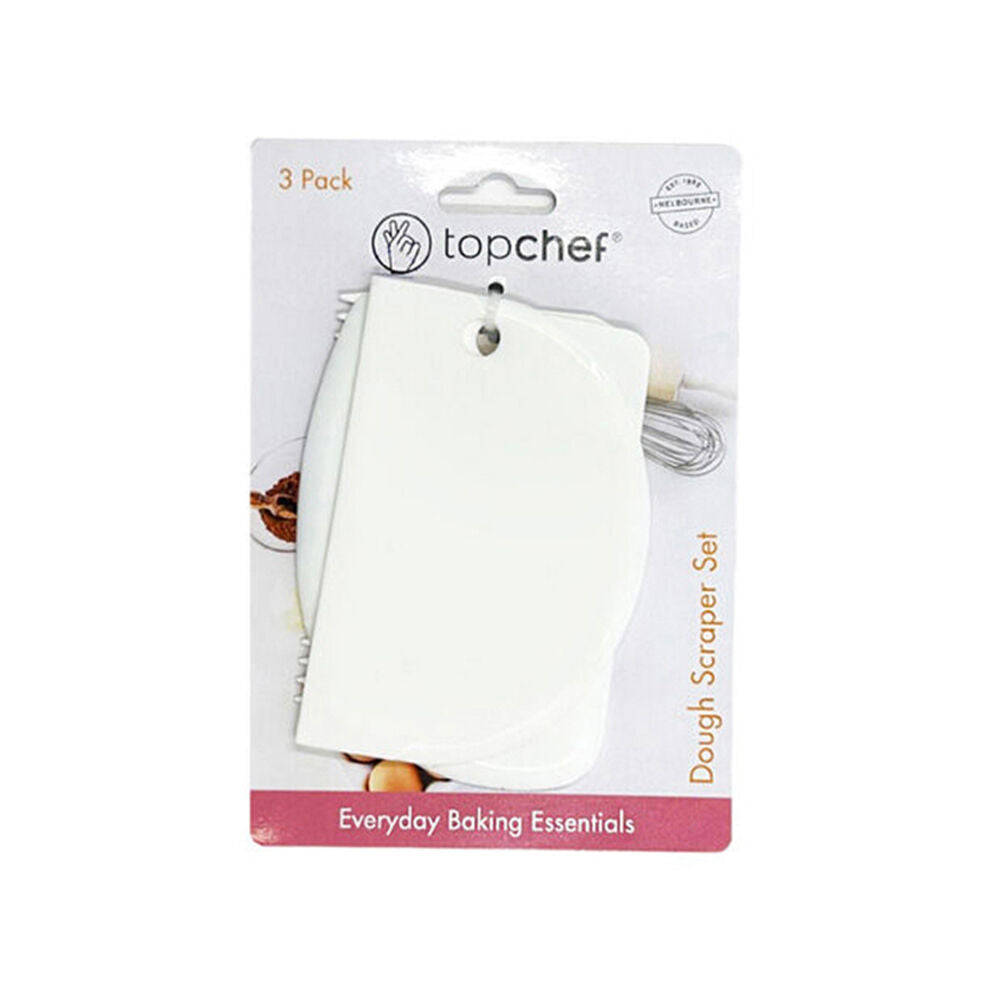 6x 3pc Topchef Dough Scraper/Cutter Baking Utensil Set White Assorted
