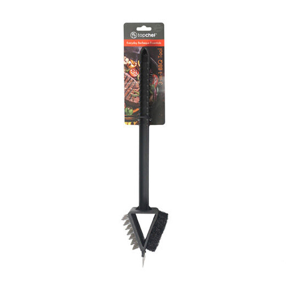 6PK Topchef Barbeque Grill Double Sided Sponge Brush Cleaning Tool Black