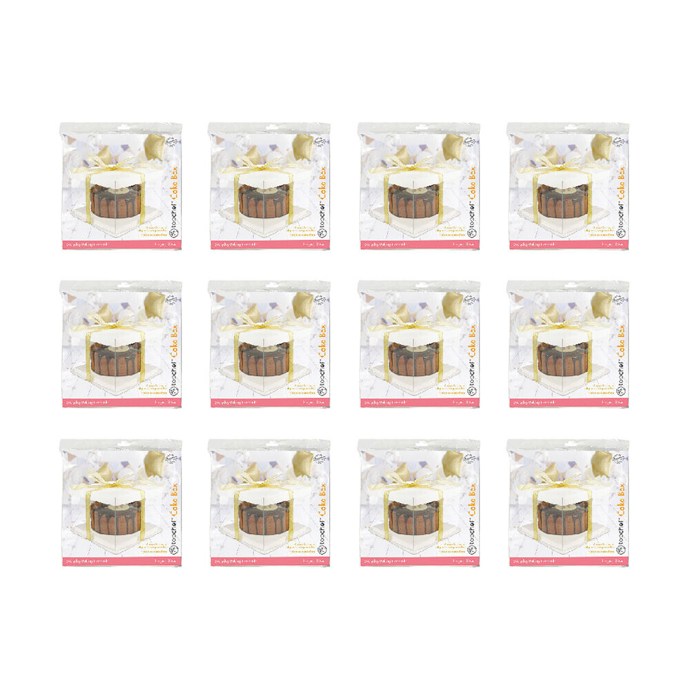 12PK Topchef Cake Box See Through Assorted Black/White 26x26x18