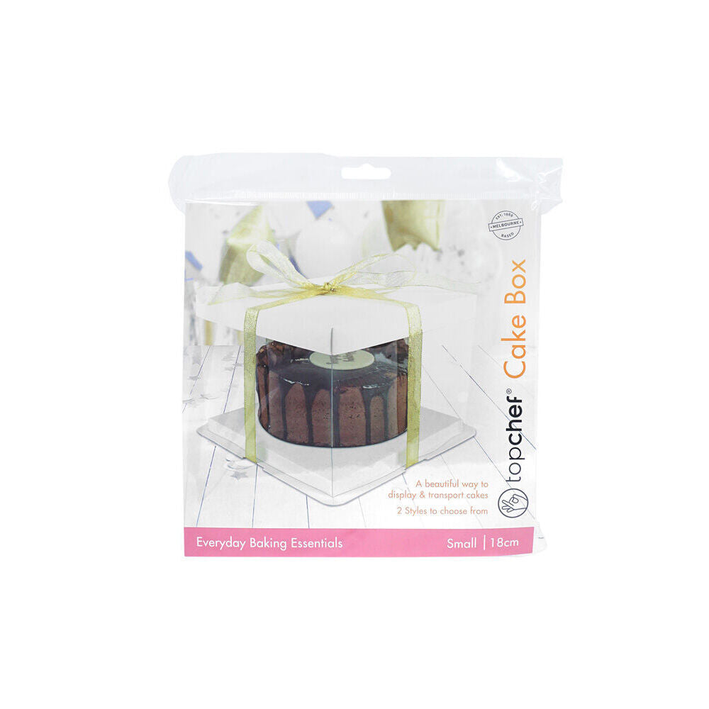6PK Topchef Cake Box See Through Assorted 18x18x13 - Black/White