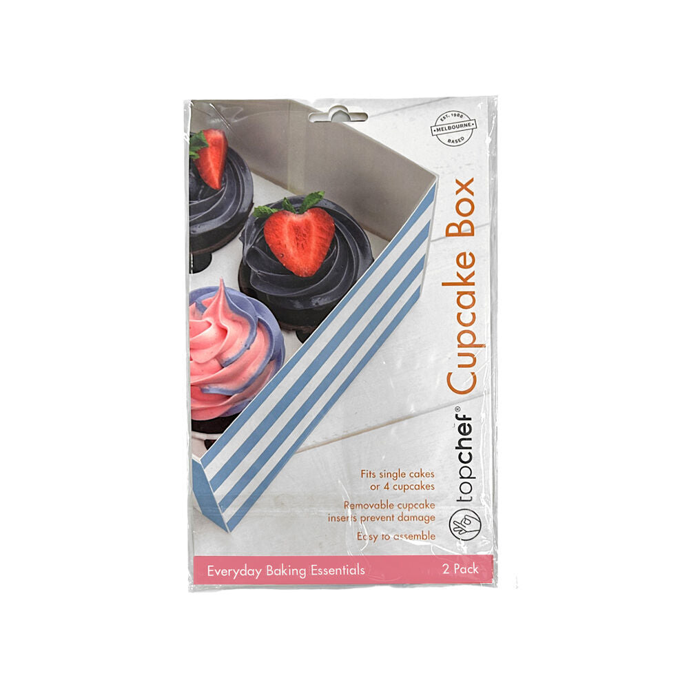24pc Topchef Cupcake Box Container Assorted - Striped