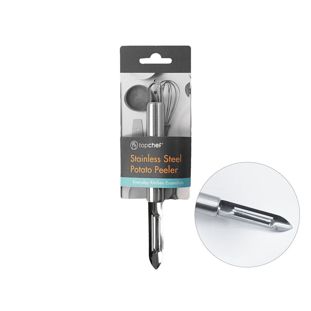 3PK Topchef Stainless Steel Potato Peeler Kitchen Utensil 18.5cm Silver