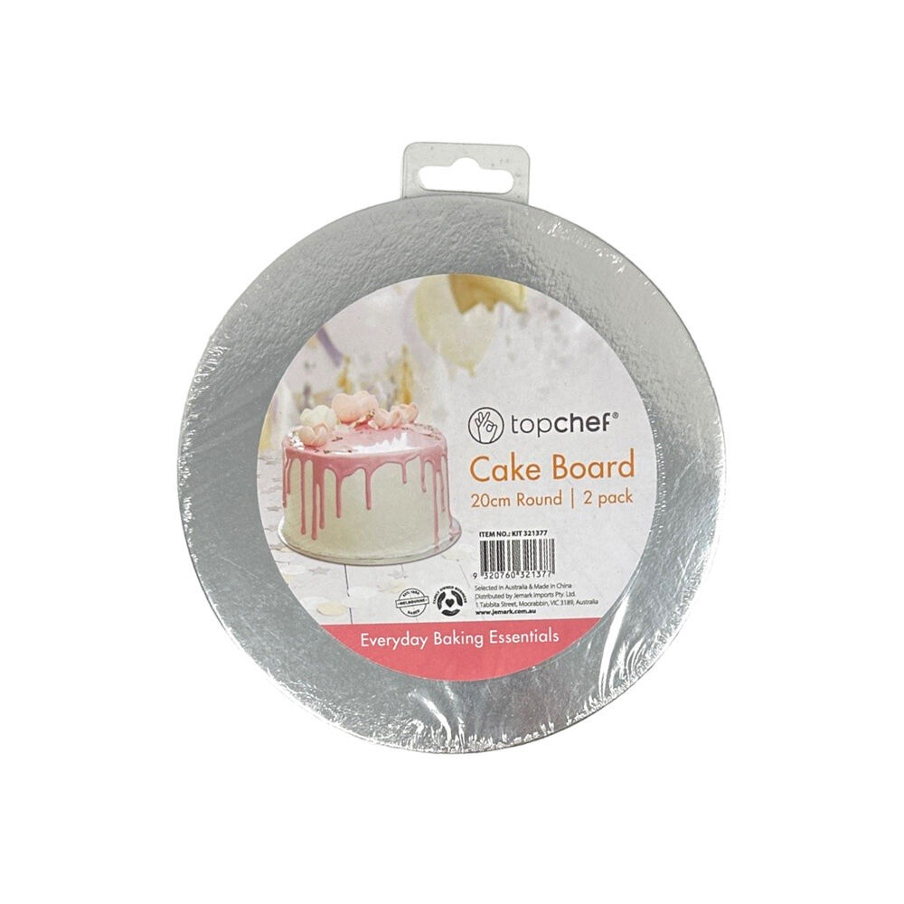 24pc Topchef 20cm Round Cake Board Baking Accessory - Grey