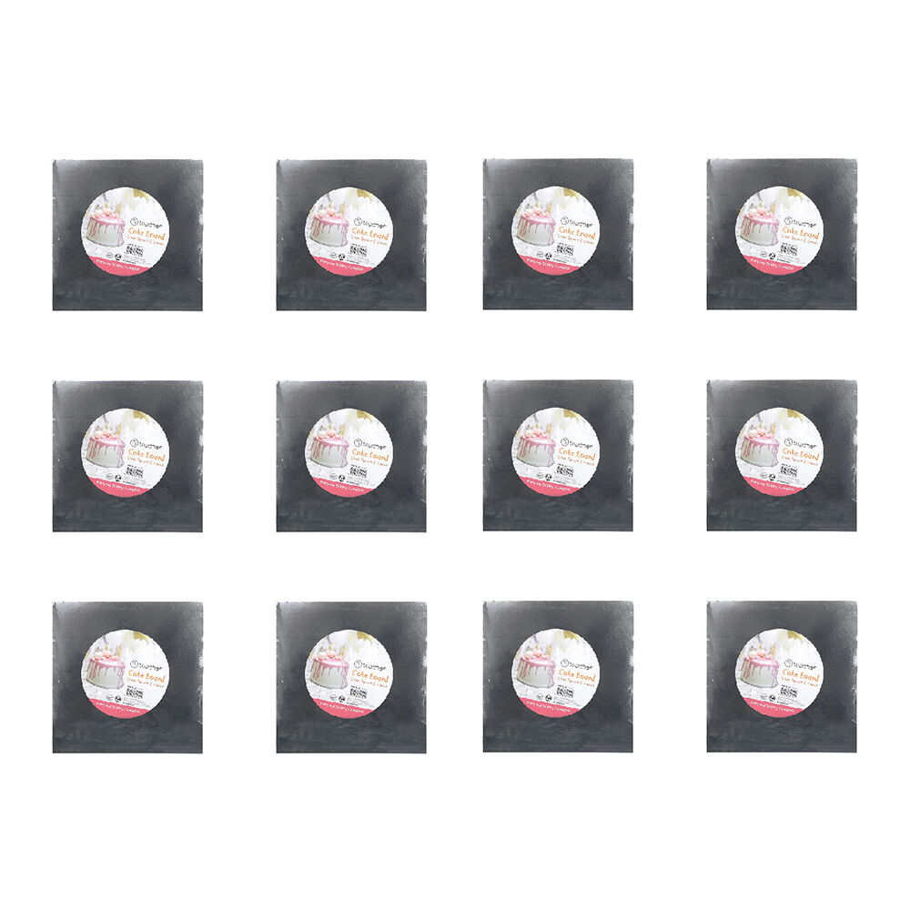 24pc Topchef 25cm Square Cake Board Baking Accessory - Grey