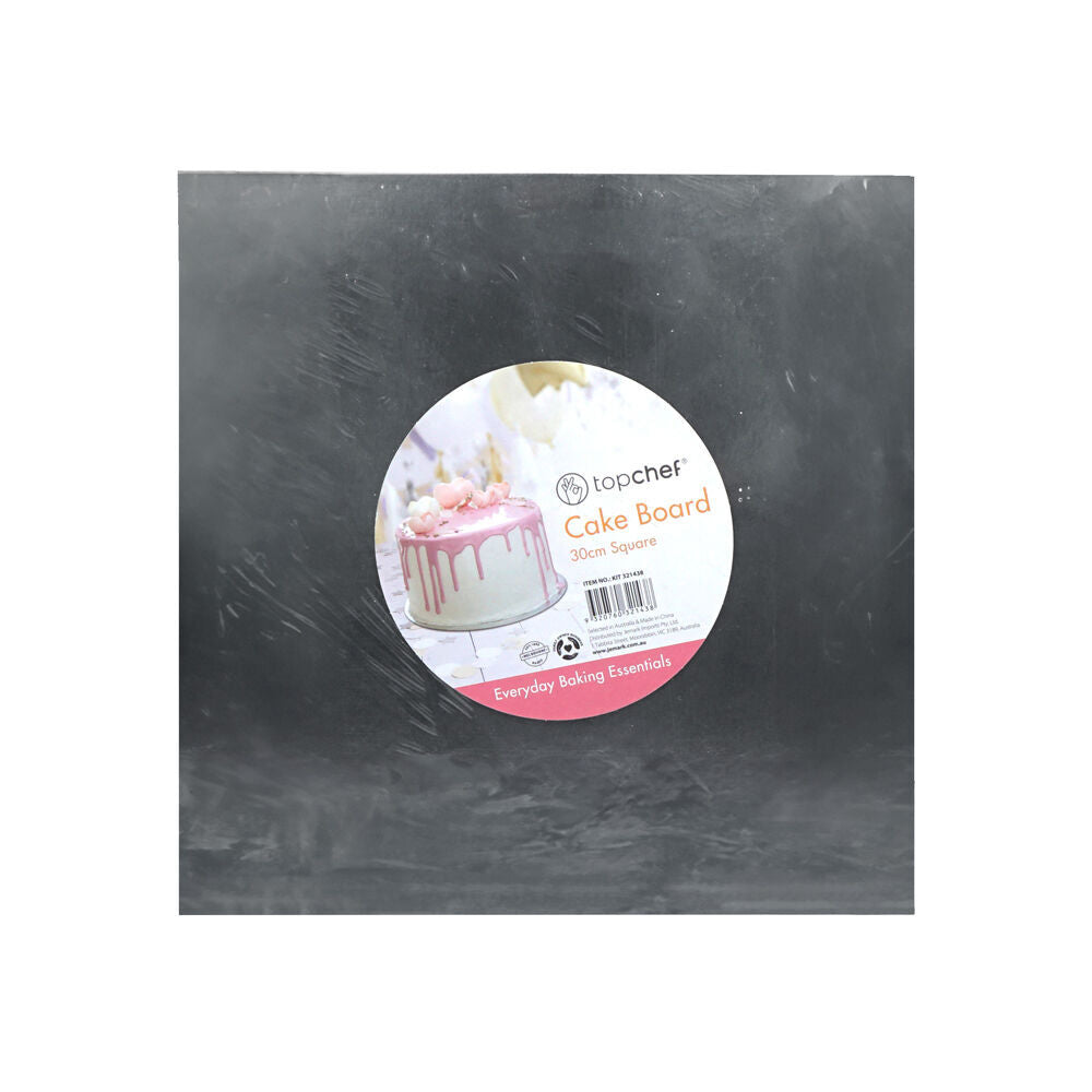12PK Topchef 30cm Square Cake Board Baking Accessory - Grey