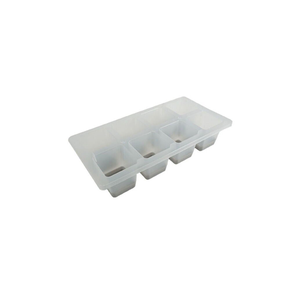 12PK Topchef Jumbo Flexible Ice Cube Tray w/ Soft Base - White