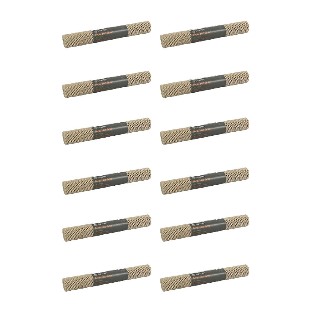 12PK Topchef Non Slip Drawer/Cabinet Liner 40x100cm - Brown