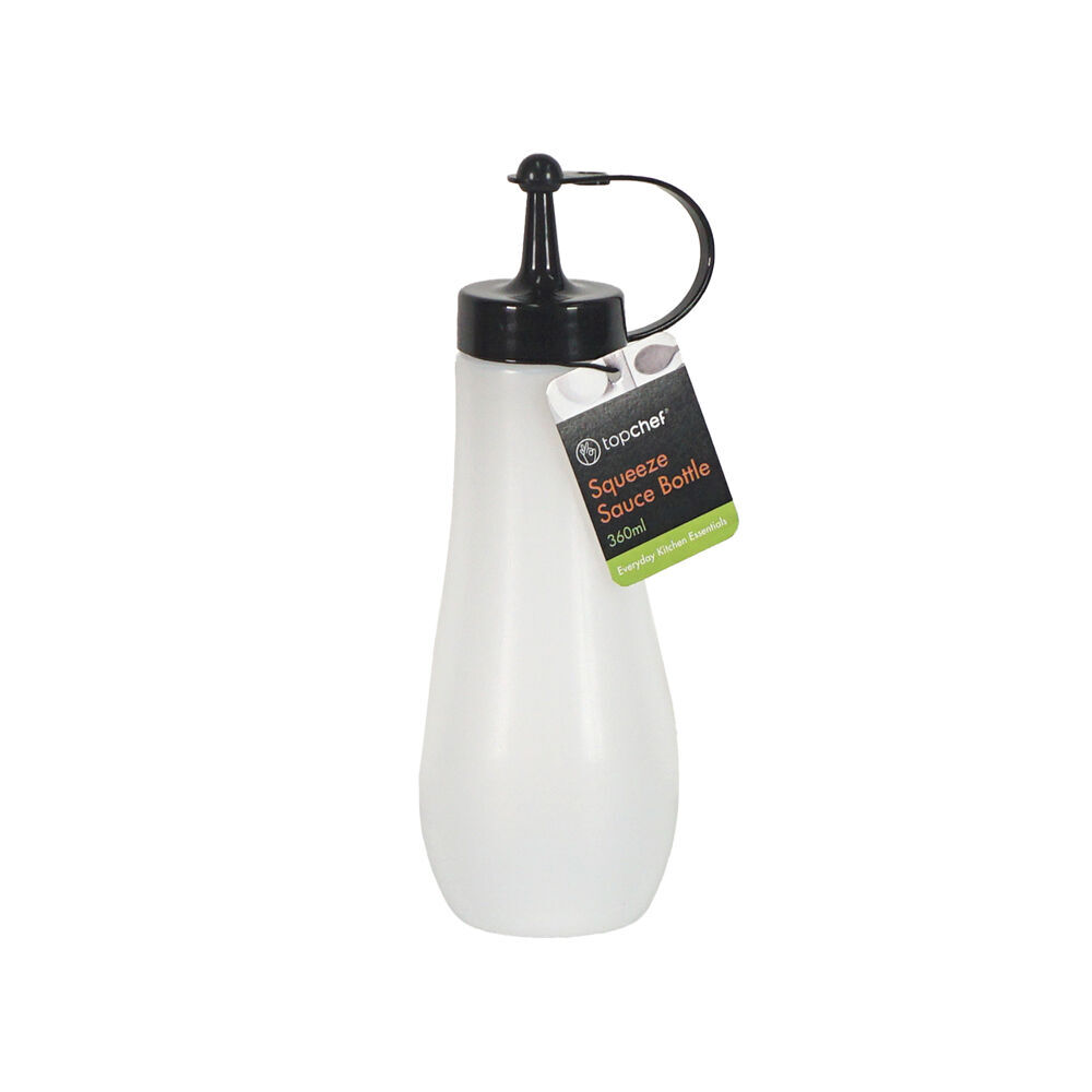 12PK Topchef Squeezable Sauce Bottle 360ml Condiment Dispenser - White
