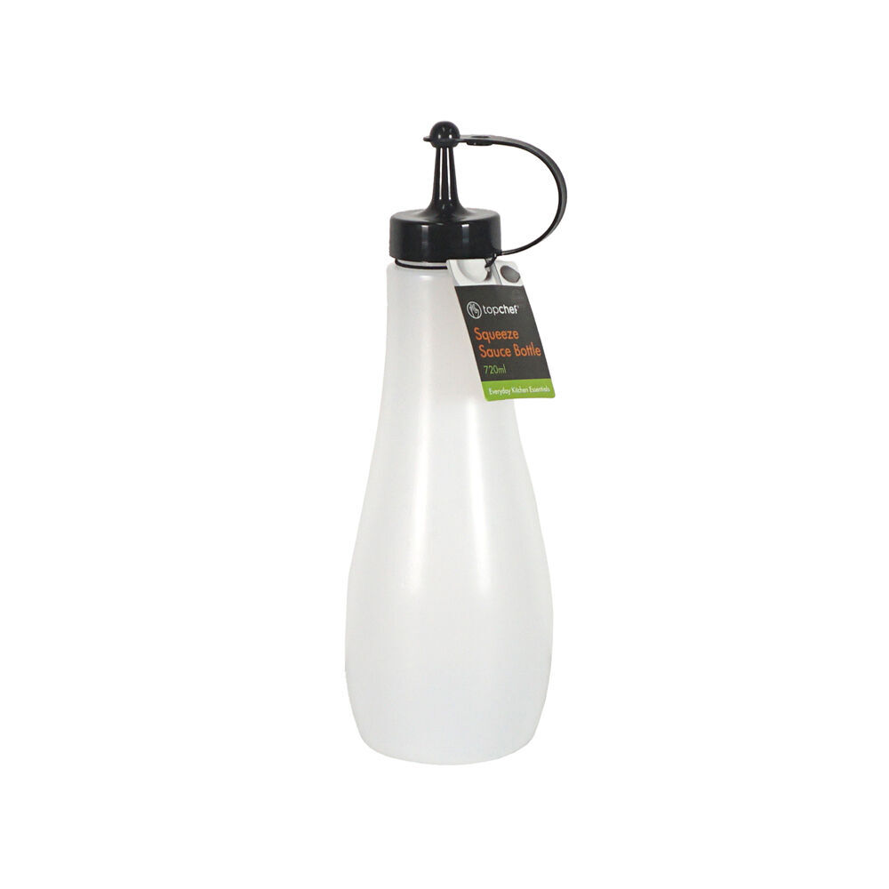 12PK Topchef Squeezable Sauce Bottle 720ml Condiment Dispenser - White