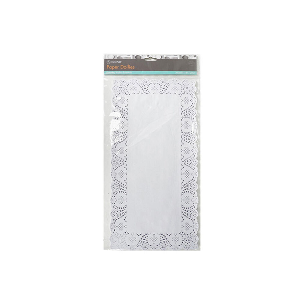 12x 30pc TopChef Large Paper Doilies Disposable Placemats 32x22cm - Assorted