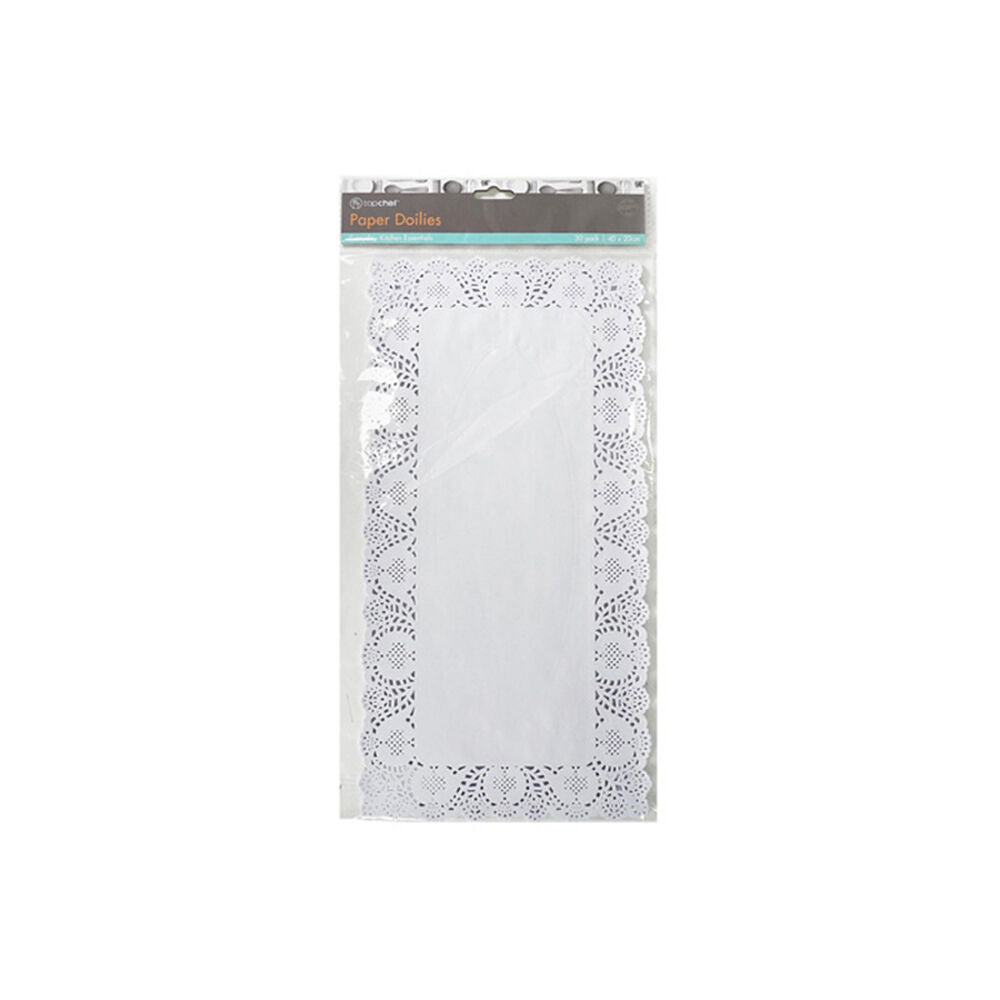 24x 30pc TopChef Large Paper Doilies Disposable Placemats 32x22cm - Assorted