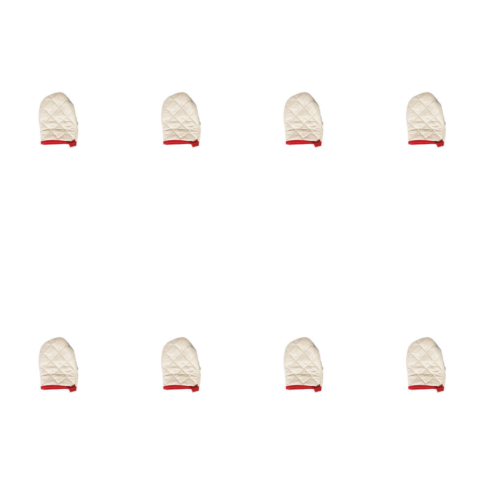 8x TopChef Mini Cotton Oven Mitt Heat Proof 1216x11.5cm - Beige Assorted