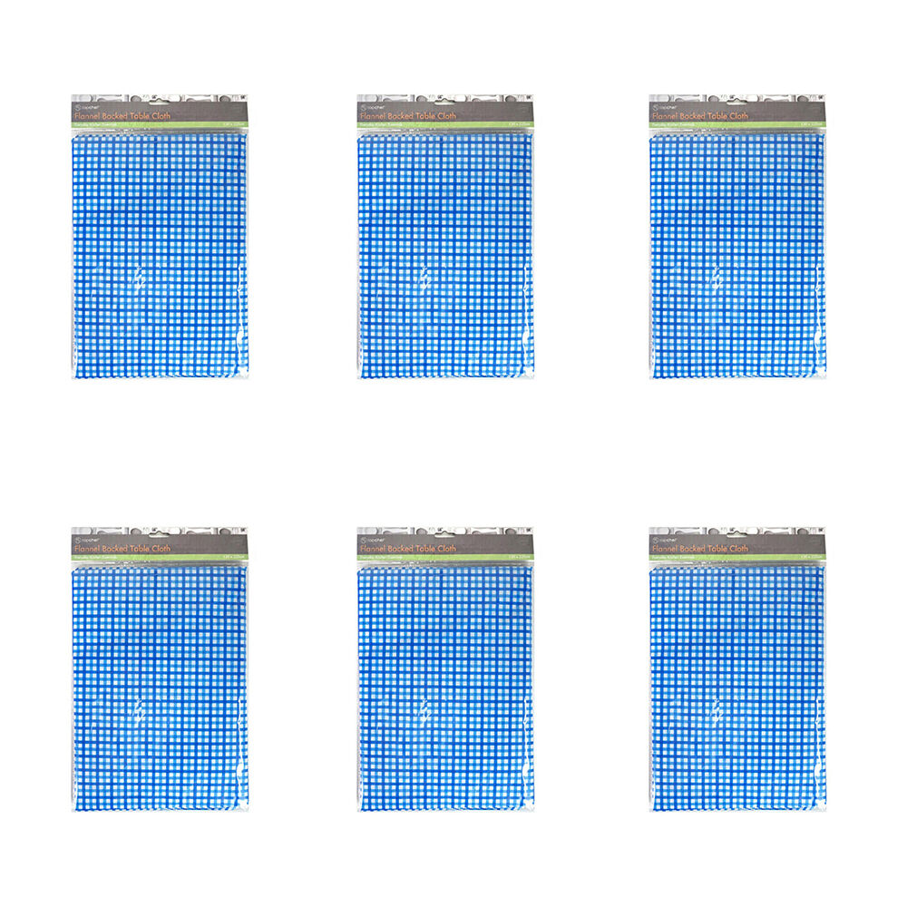 6x TopChef Checker Dining Tablecloth Flannel 12130x225cm - Assorted
