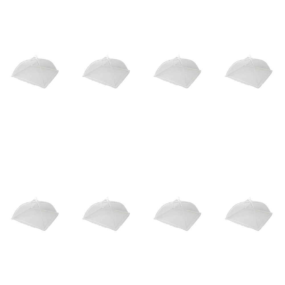 8x TopChef Plastic Mesh Food Cover Tent 45x45cm - White