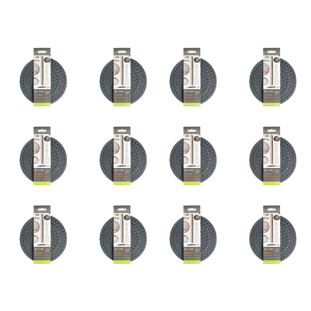 24pc Topchef Silicone Air Fryer Liner Set Round 20cm - Grey