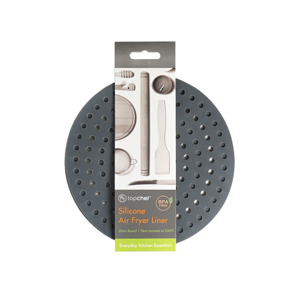 24pc Topchef Silicone Air Fryer Liner Set Round 20cm - Grey