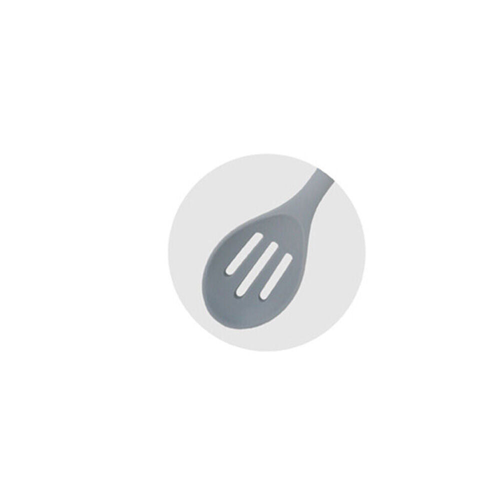 3PK Topchef Non Stick Silicone Slotted Spoon w/ Wood Handle
