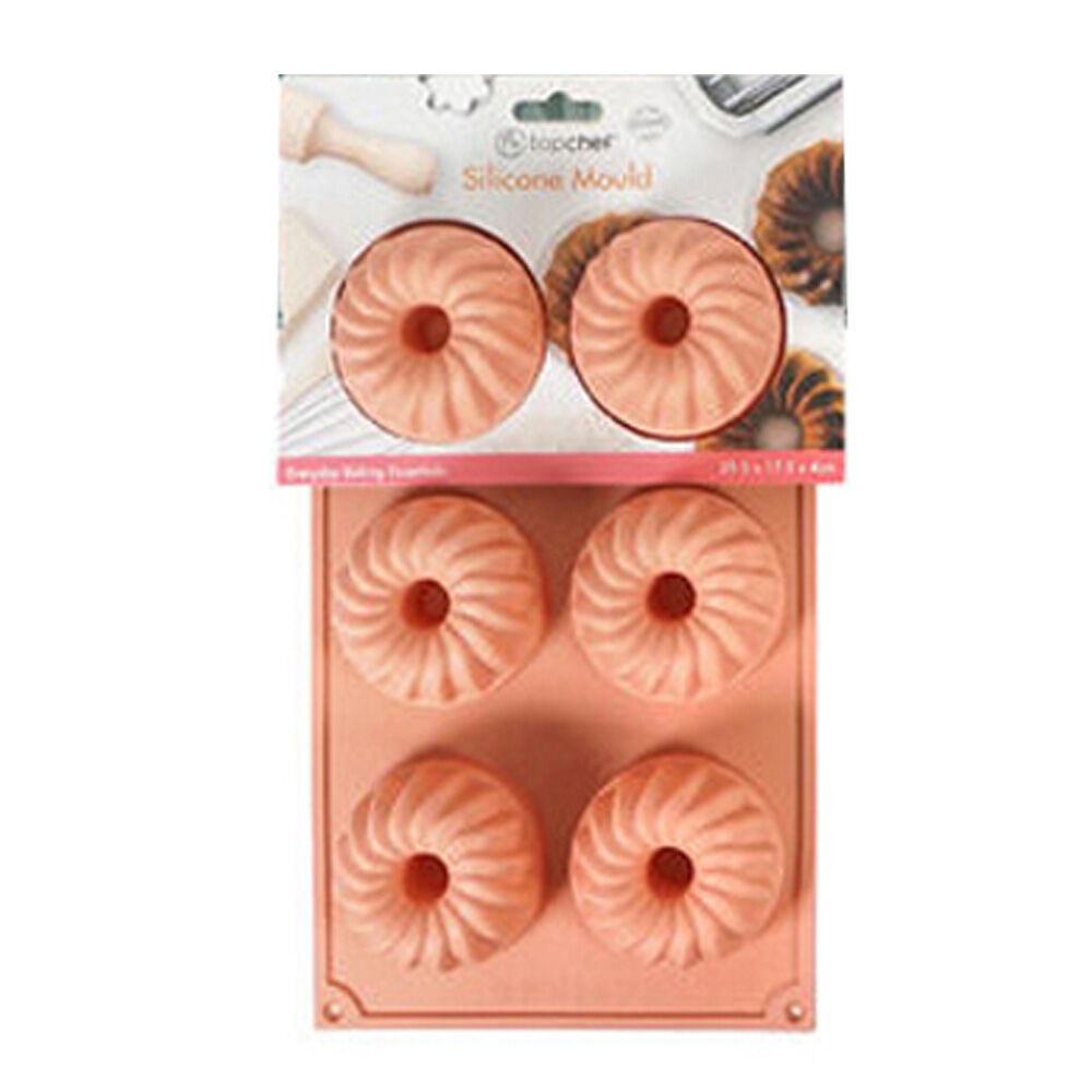 12x 6pc Topchef Silicone Heat Resistant Mini Bundt Mould 29.5x17.5cm Assorted