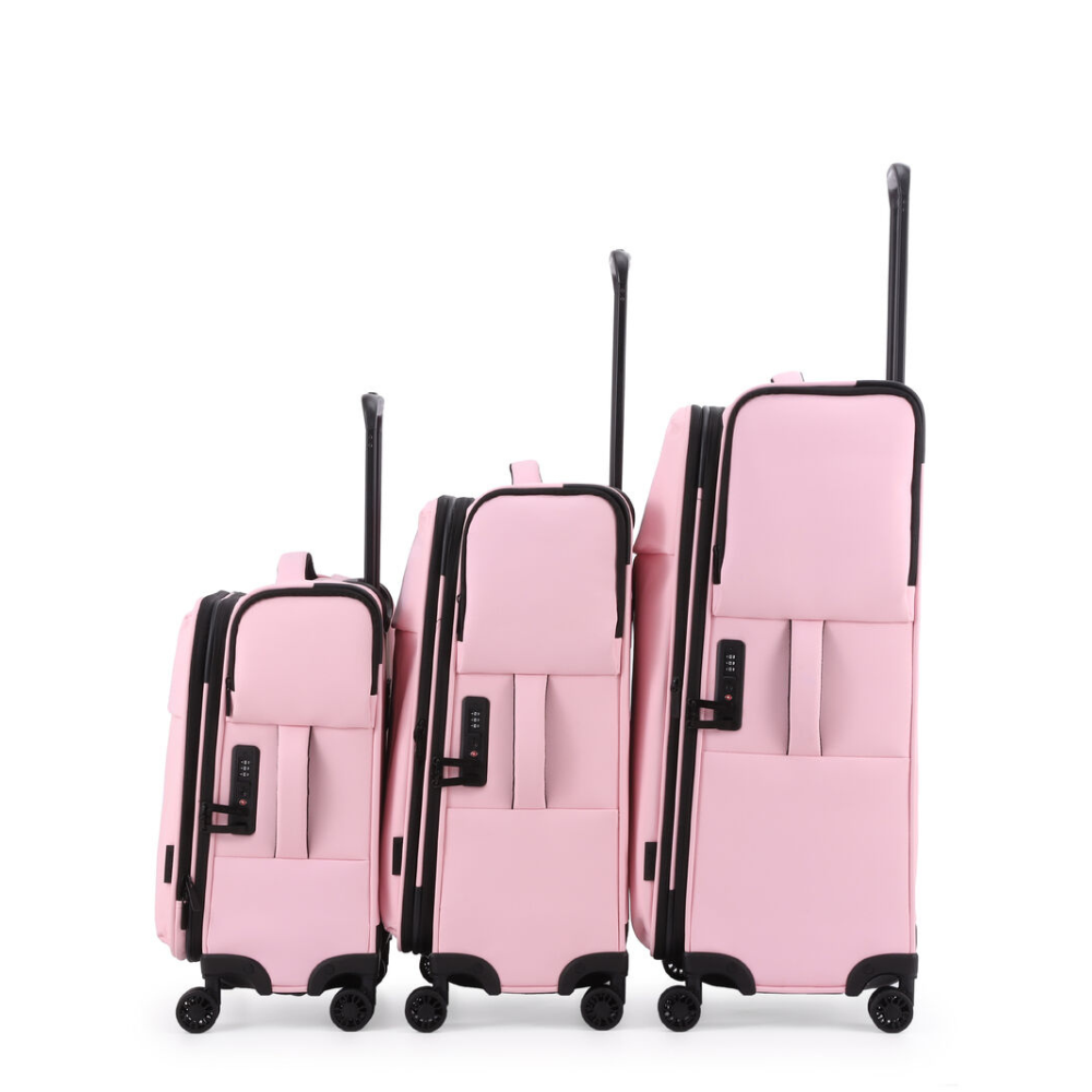 3pc Kate Hill Willow Travel Luggage Set Suitcase Lightweight Expandable Pink