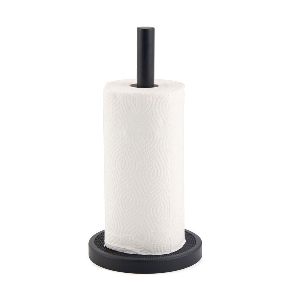 2PK Classica Nero Mesh Paper Roll Holder Rust Resistant 33cm Black