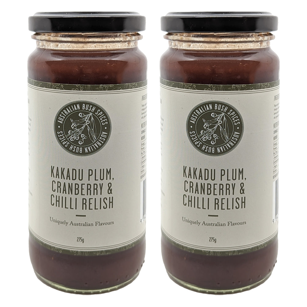2PK Australian Bush Spices Kakadu Plum, Cranberry & Chilli Relish 275g